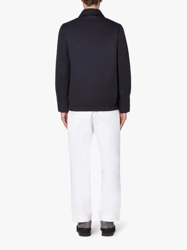EMMANUEL Navy Gabardine Cotton Jacket