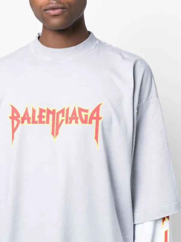 日本正規2015SS BALENCIAGA マーブルTシャツ 名作 トップス