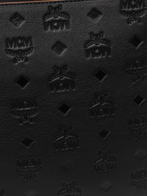 Mcm Medium Aren Leather Crossbody Bag in Black