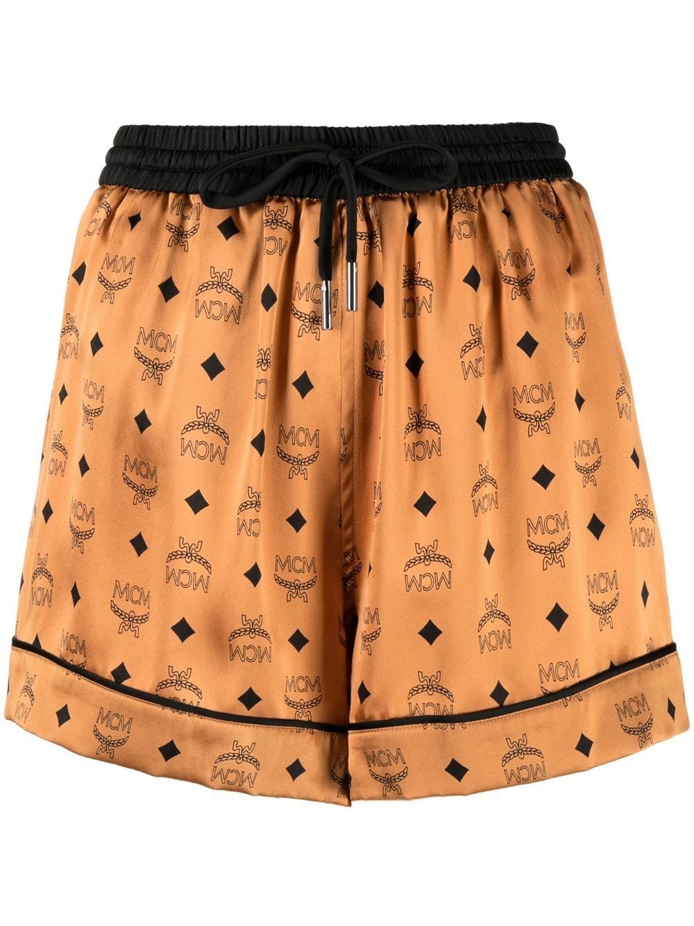 MCM logo print Silk Shorts Farfetch