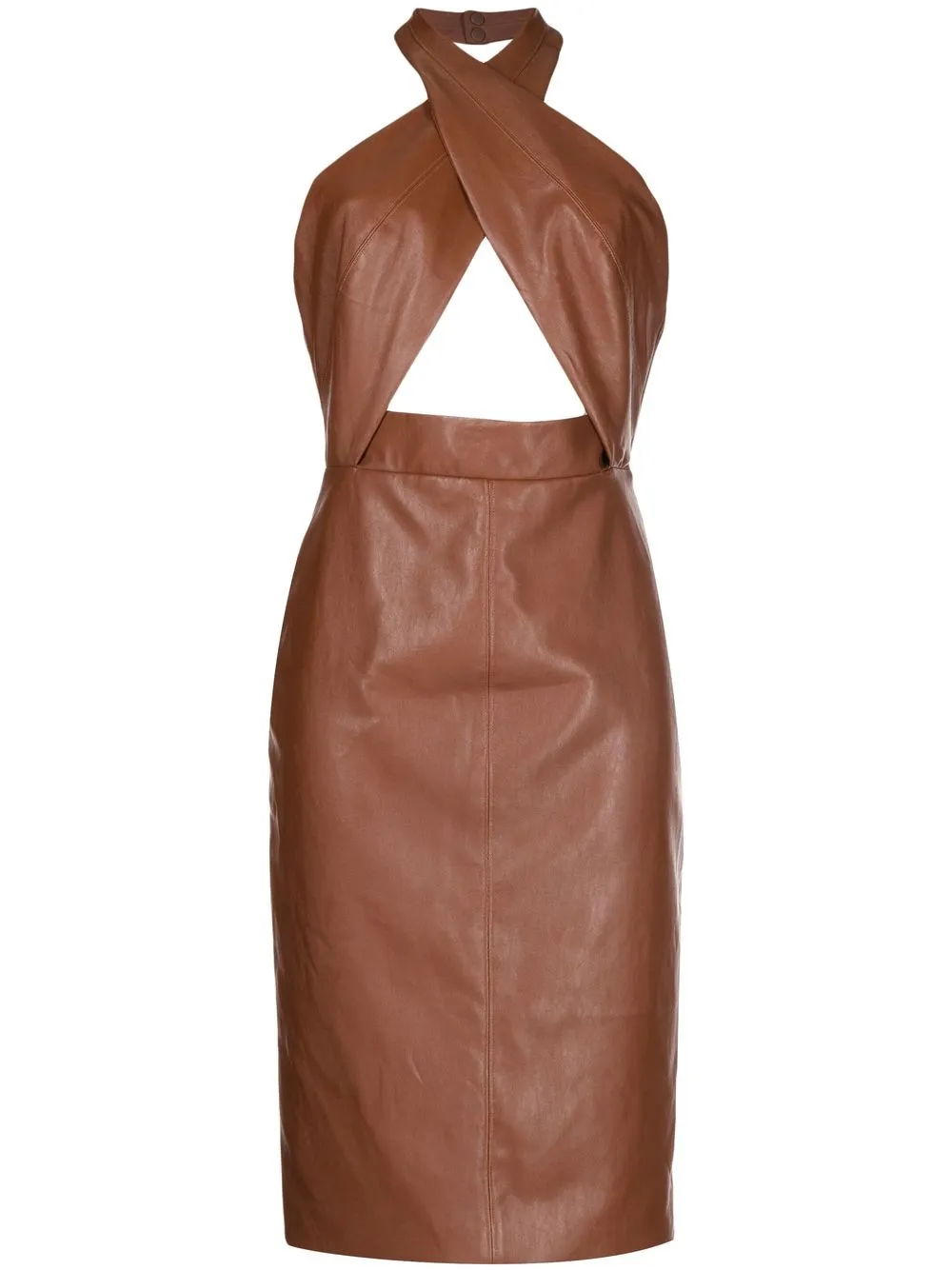 

MANNING CARTELL cut-out detail halter dress - Brown