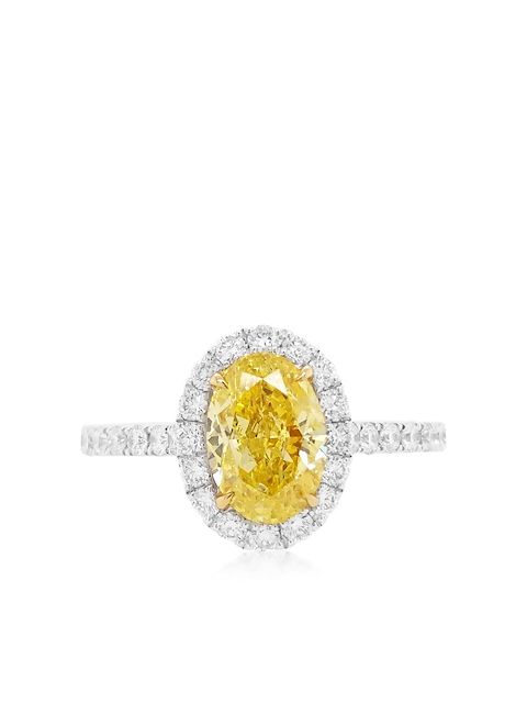 HYT Jewelry platinum yellow diamond engagement ring