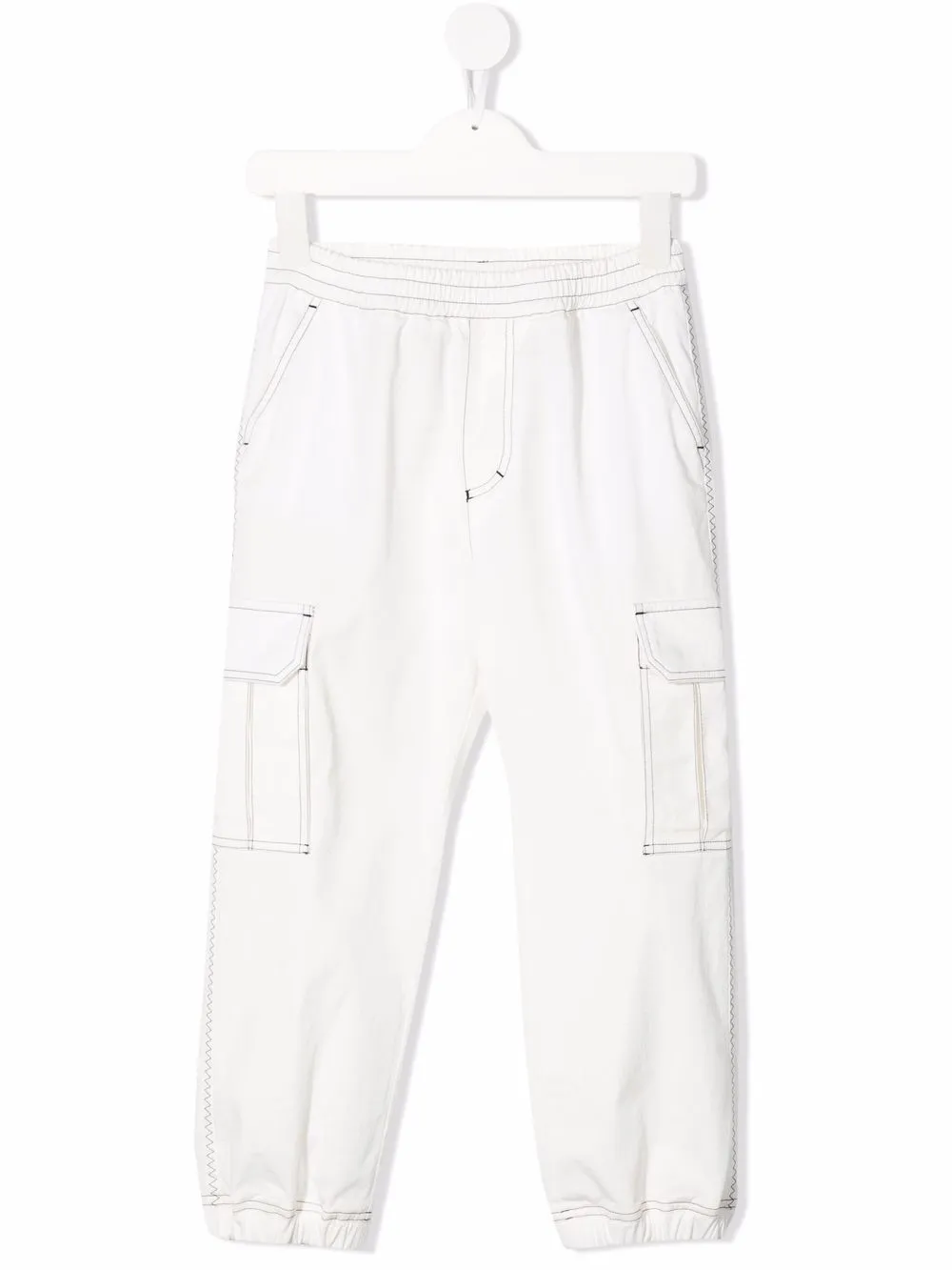 

Moncler Enfant pantalones cargo con costuras en contraste - Blanco