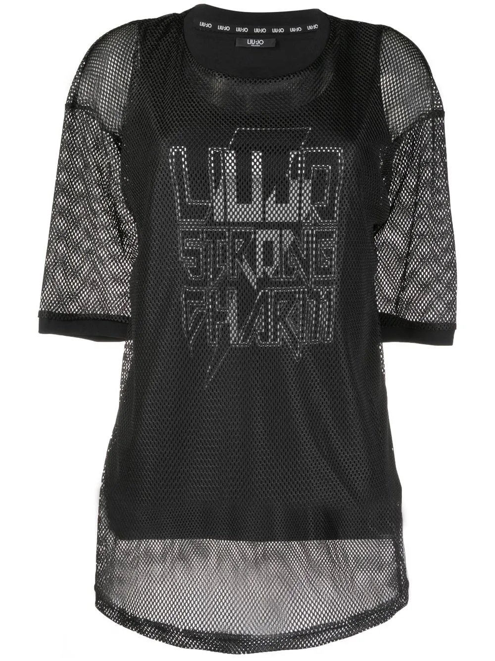 

LIU JO playera de malla con logo estampado - Negro