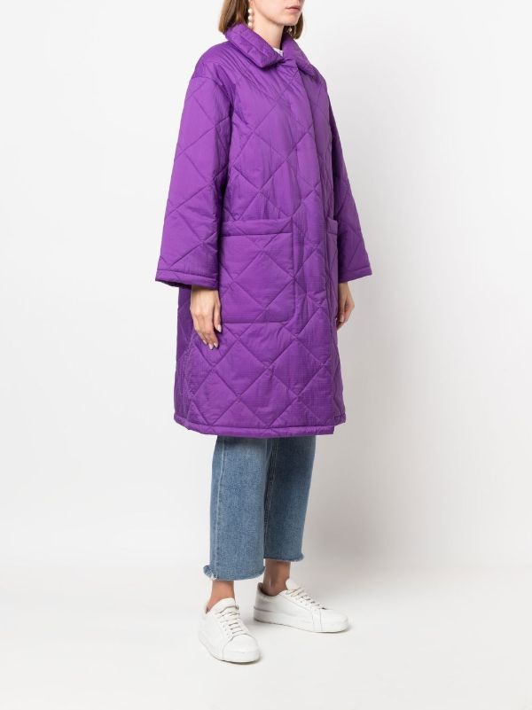 Purple quilted sale coat