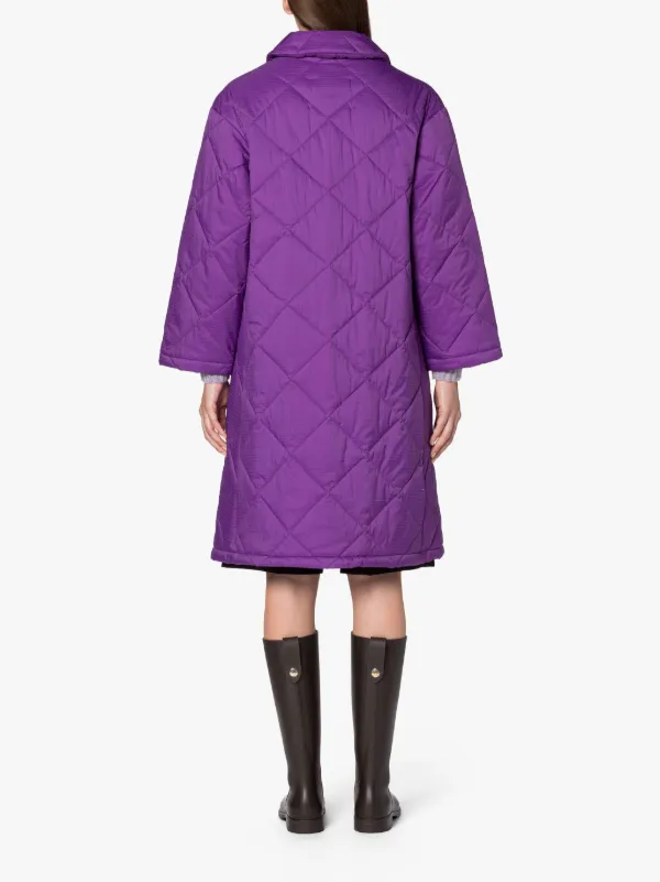 KENNA Purple Nylon Quilted Coat