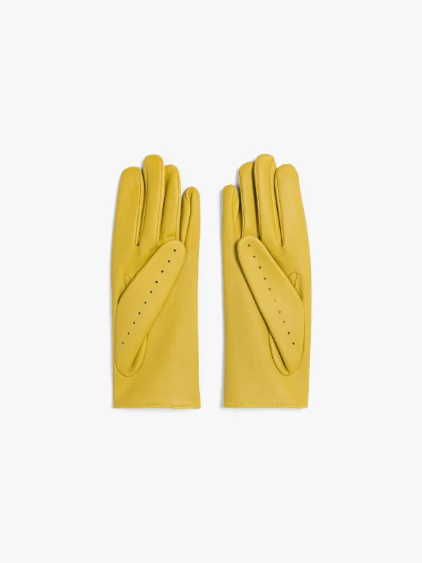 Mustard Leather Driving Gloves