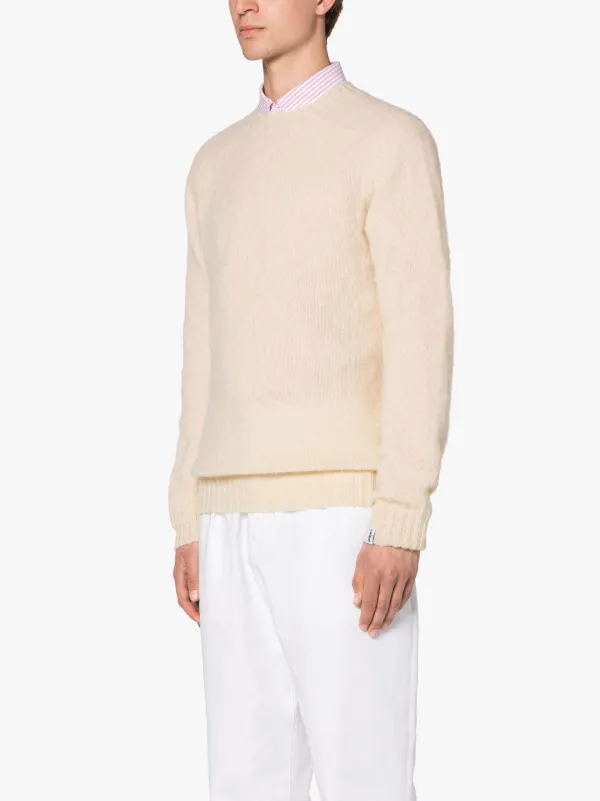 HUTCHINS Cream Wool Crewneck Sweater