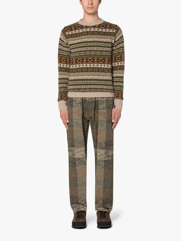 IMPULSE Oatmilk Wool Fair Isle Crewneck Sweater