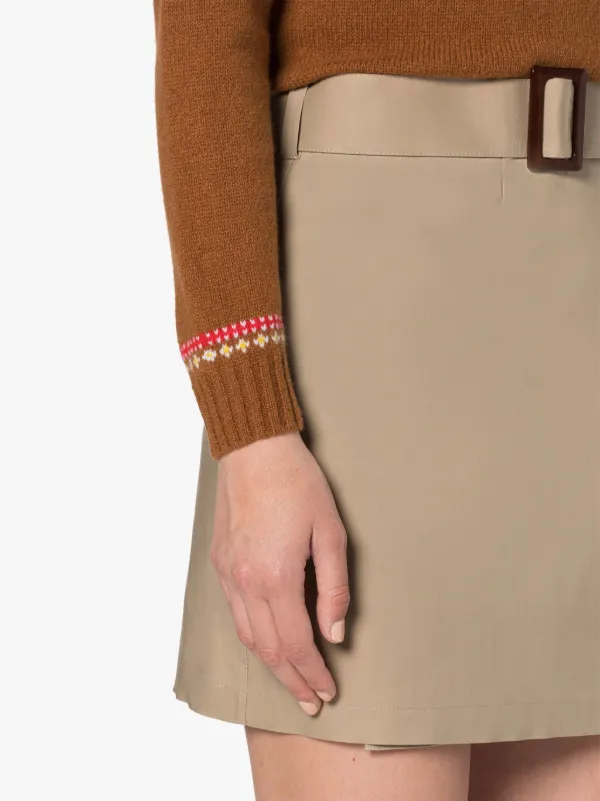 KELSI Brown Wool Fair Isle Crewnek Sweater