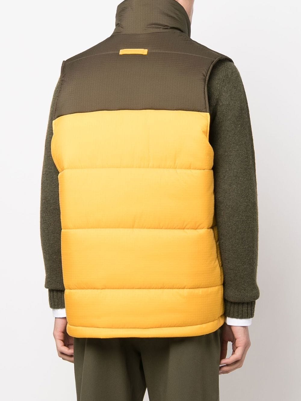 Shop Mackintosh Contrast Padded Gilet In Green