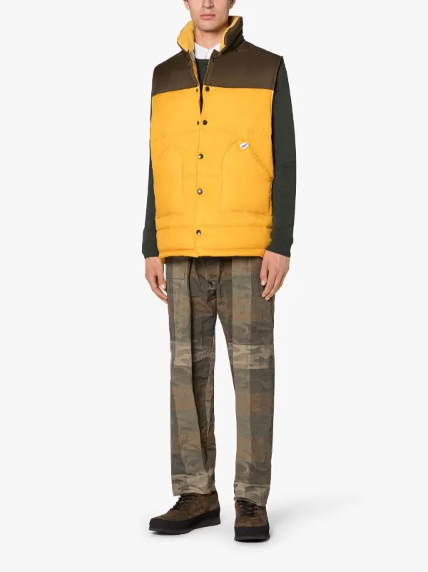 CONTRAST Yellow & Khaki Nylon Gilet