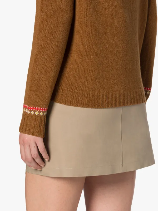 KILLIAN Brown Wool Fair Isle Cardigan