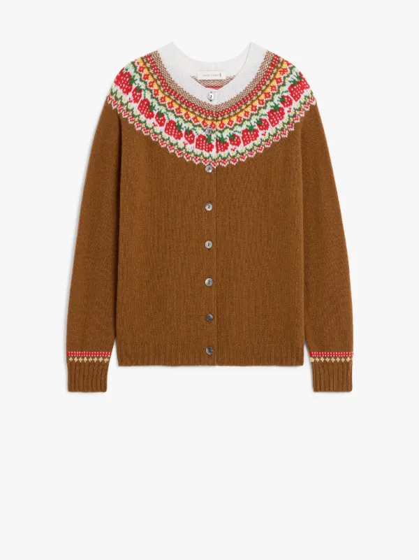 KILLIAN Brown Wool Fair Isle Cardigan