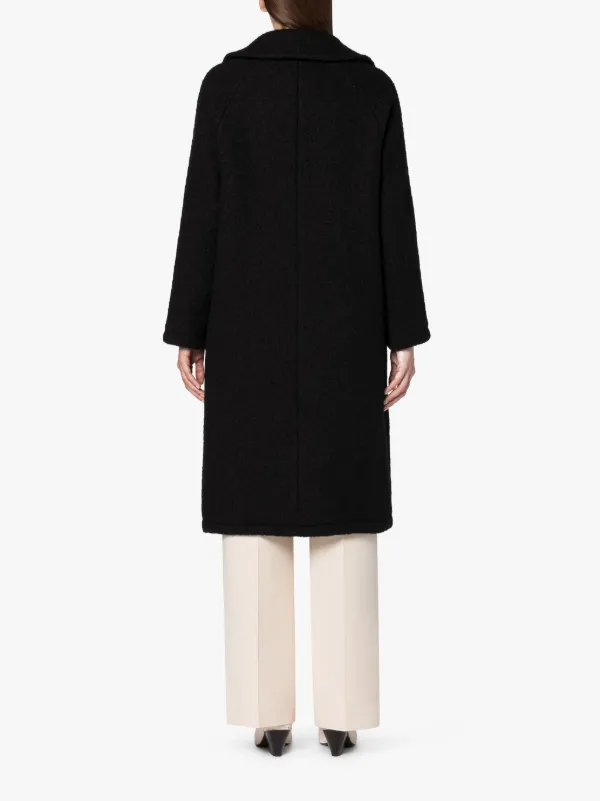 ROBINA Navy Virgin Wool Blend Double Breasted Coat