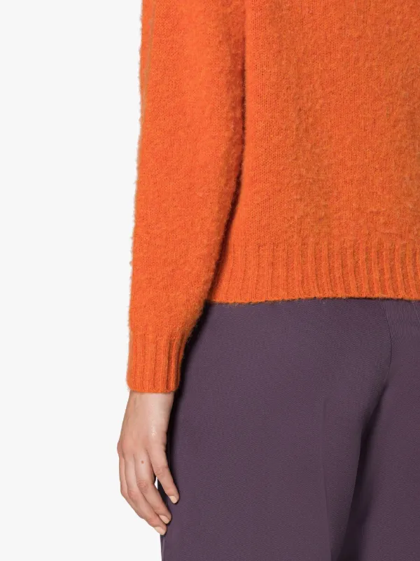 KENNEDI Orange Wool Crewneck Sweater