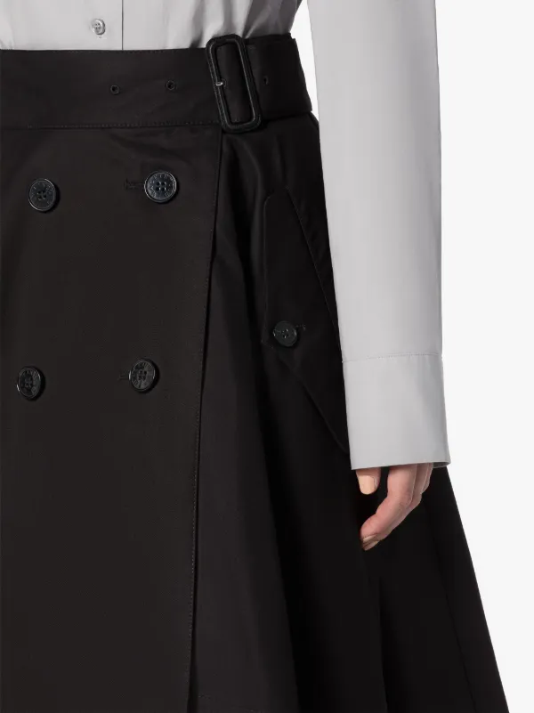 CECILA Black Gabardine Cotton Skirt