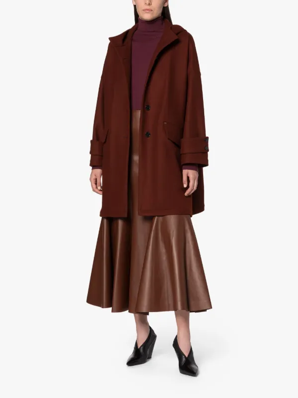 HUMBIE HOOD Brown Wool Overcoat
