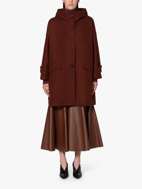 HUMBIE HOOD Brown Wool Overcoat