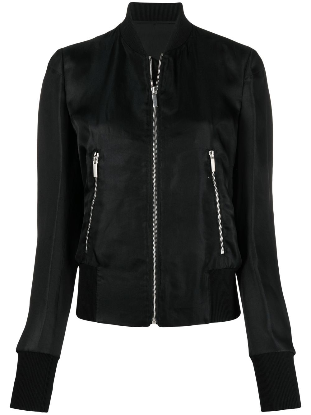 Shop Sapio Zipped Fitted Bomber Jacket In Schwarz