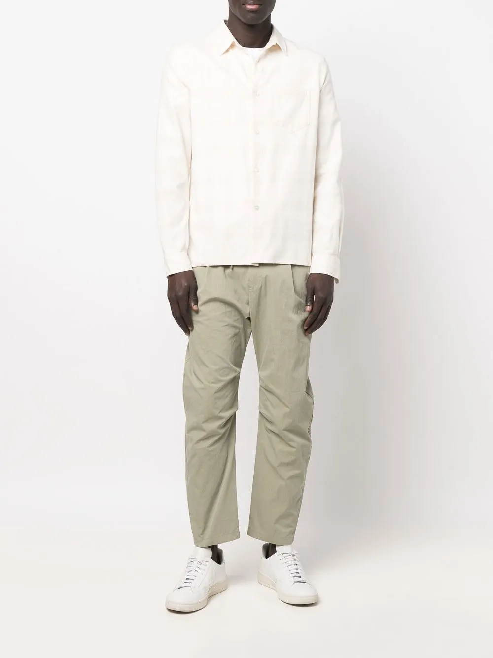 John Elliott Geruit overhemd - Beige