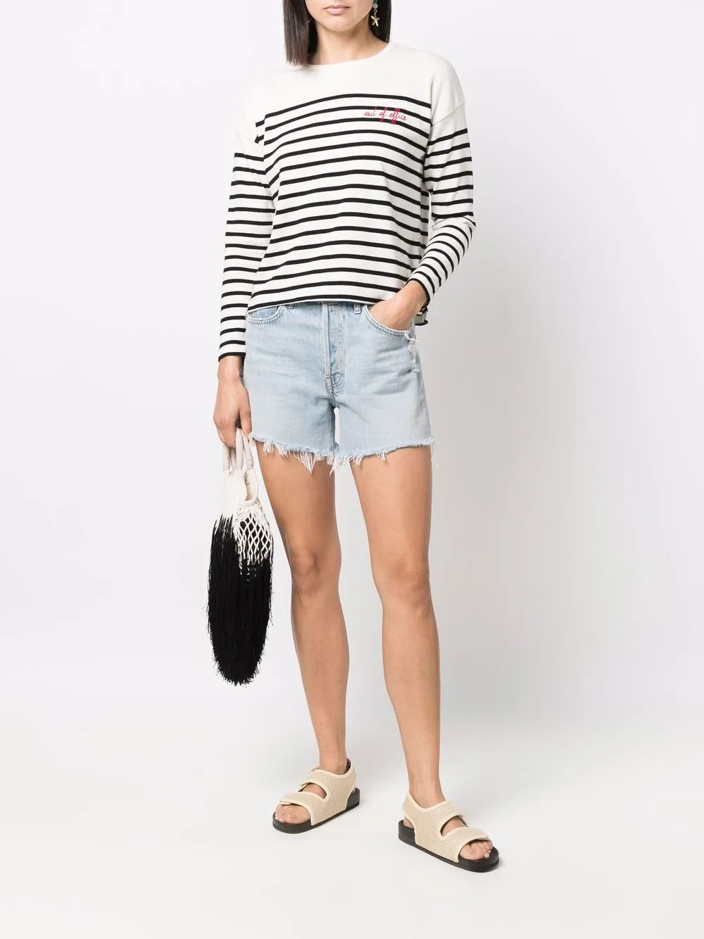 Maison Labiche Suéter de algodão orgânico com listras | Moletom | Image 2