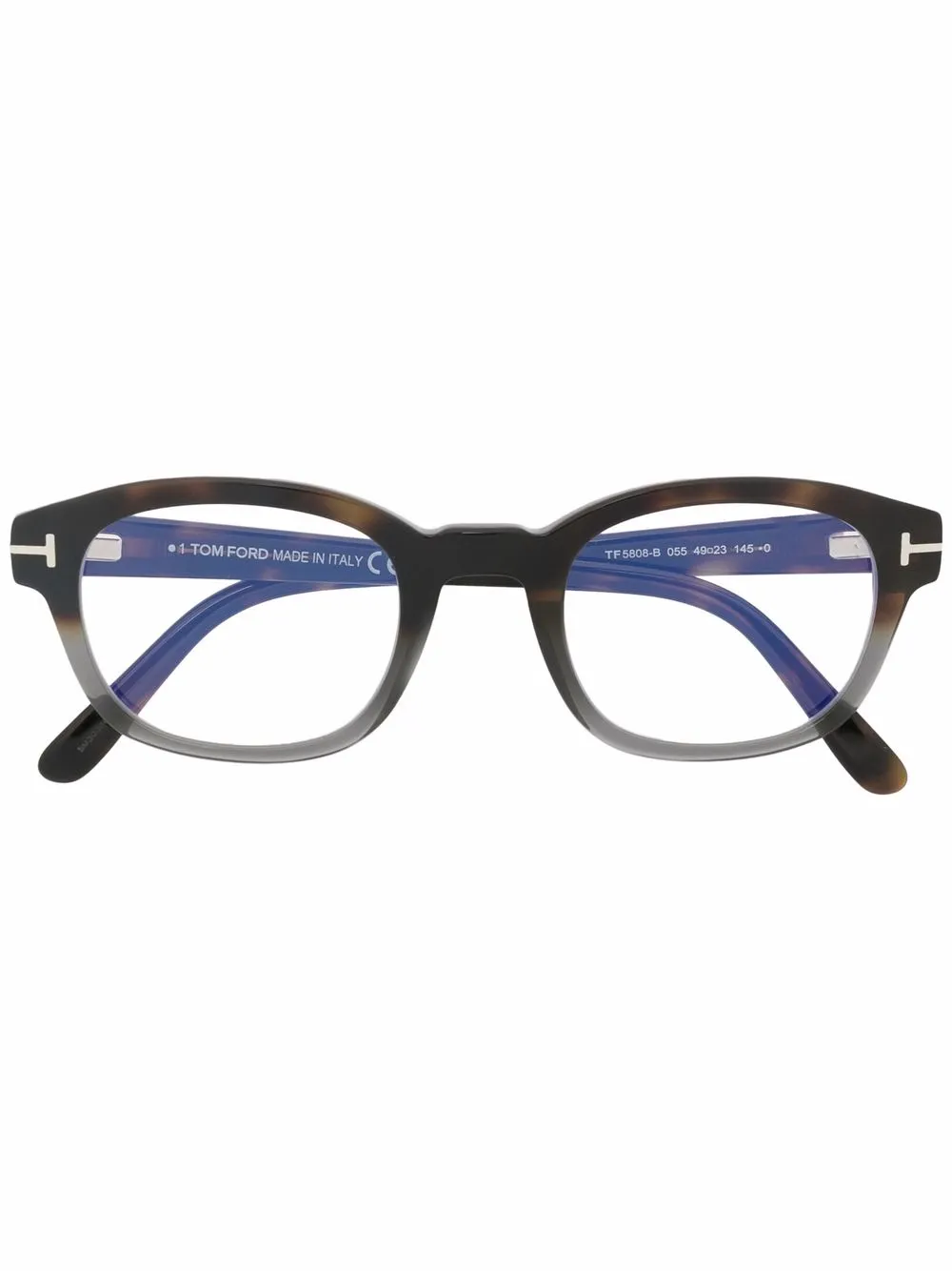 

TOM FORD Eyewear lentes con armazón oval y efecto de carey - Negro