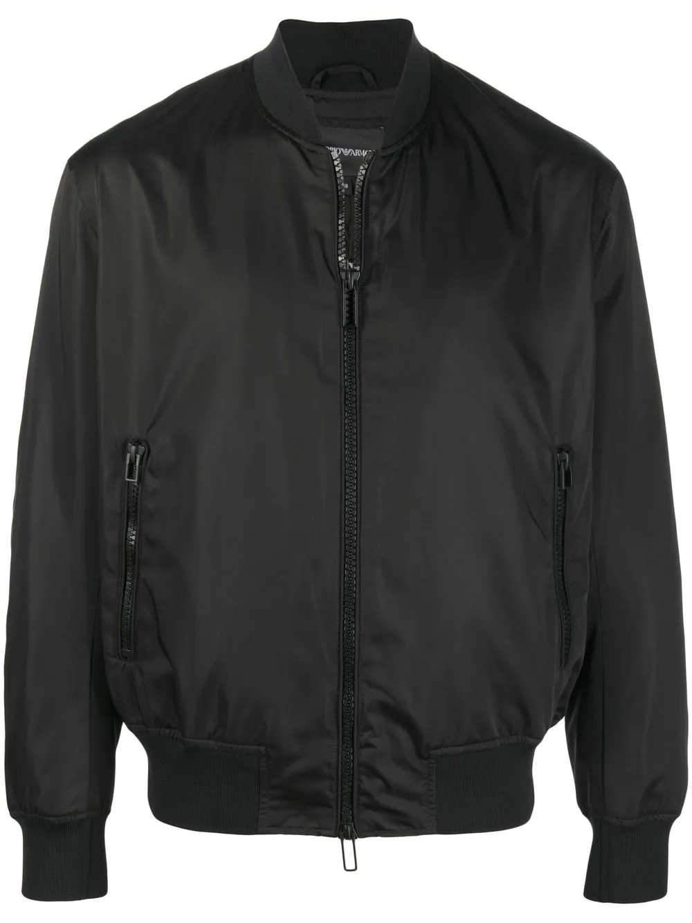 

Emporio Armani chamarra bomber con parche del logo - Negro