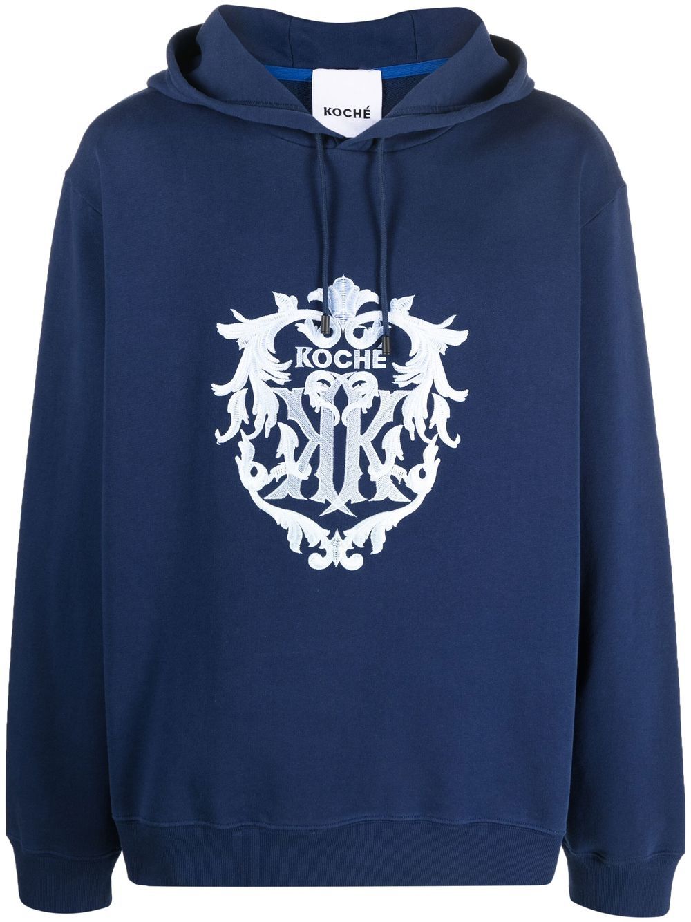 

Koché logo-embroidered cotton hoodie - Blue