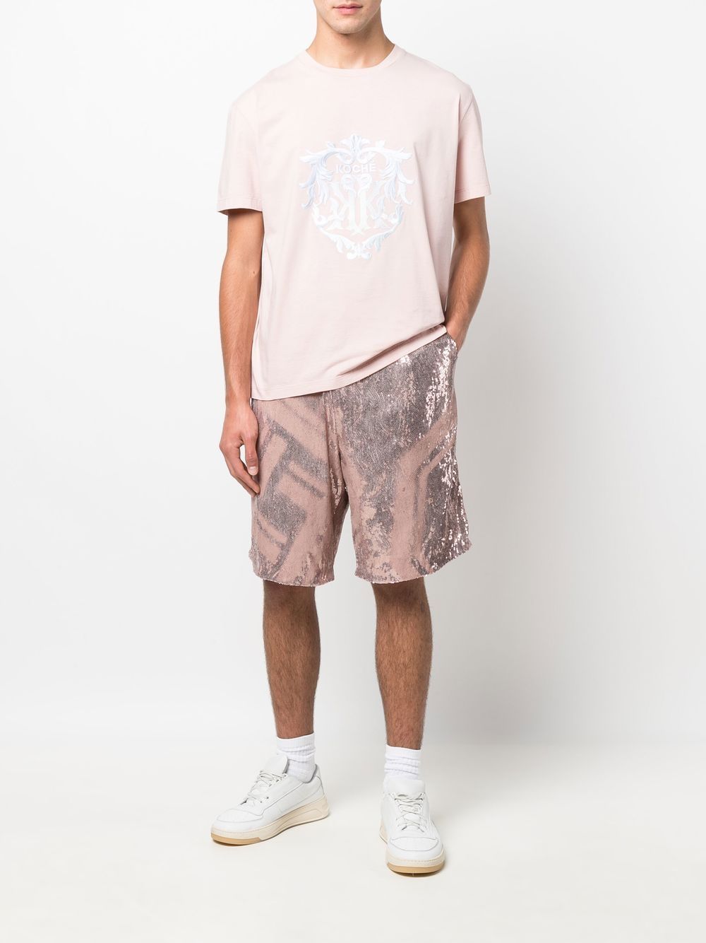 Koché T-shirt met grafische print - Roze