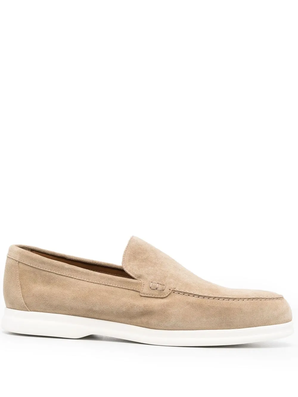 Doucal's Almond-toe Suede Loafers In Beige