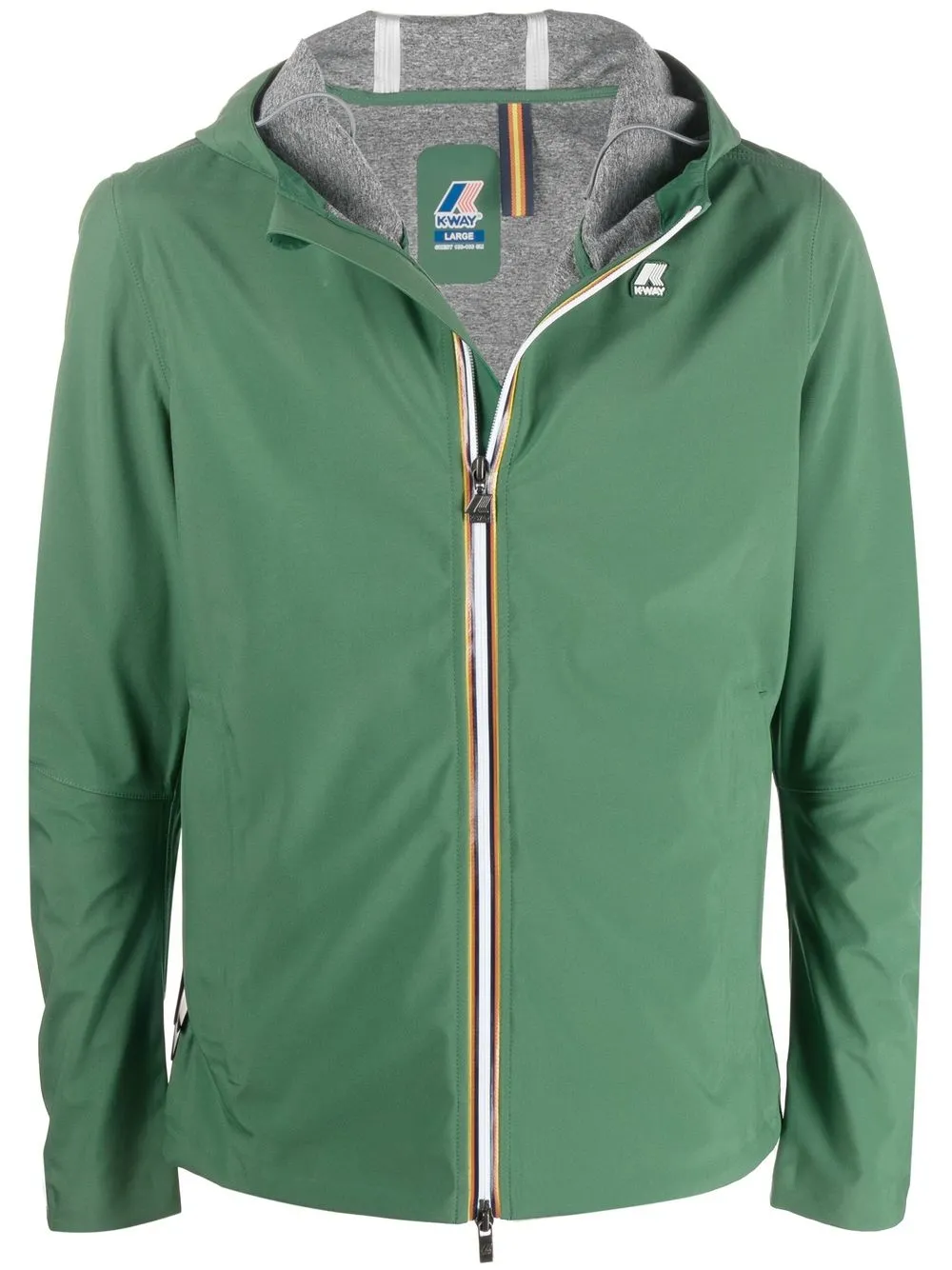 K-Way logo-patch detail hooded jacket | Green | Image 1
