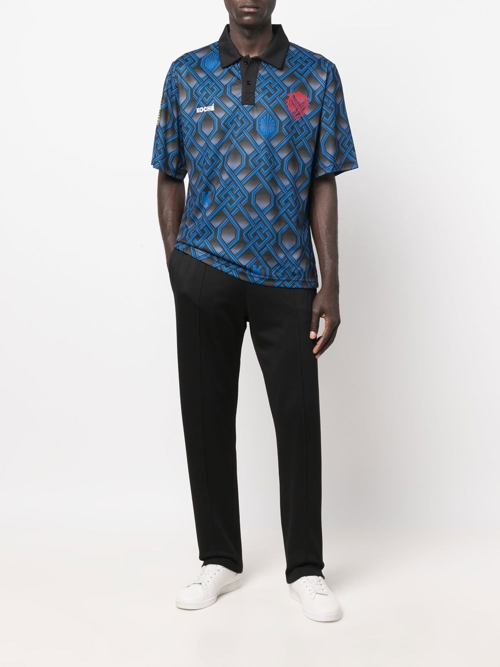 Koché Poloshirt met print - Blauw