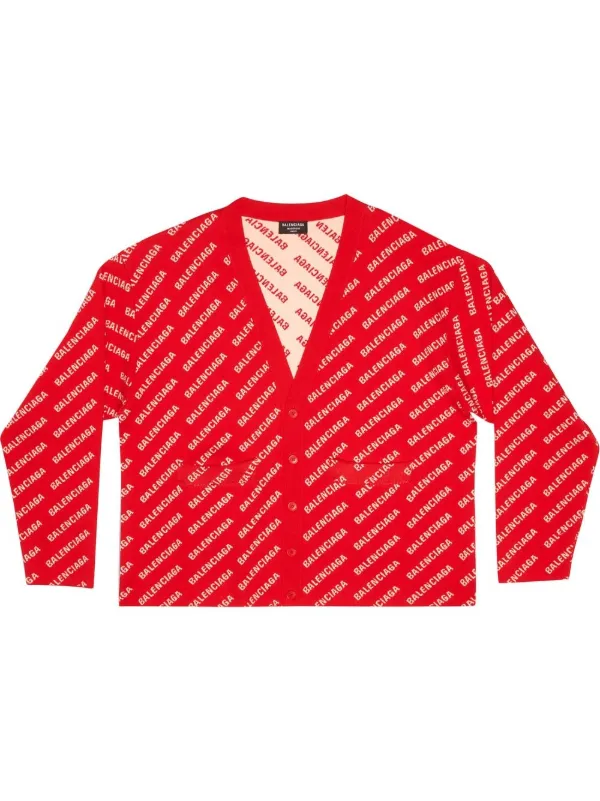 Balenciaga Mini all-over Logo Cardigan - Farfetch