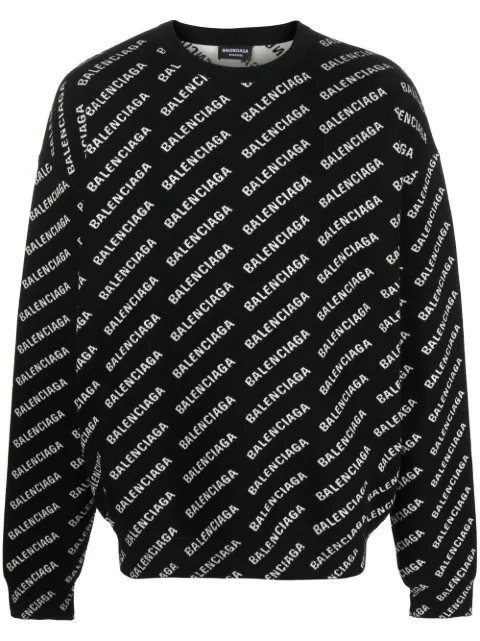 Balenciaga intarsia-logo crew-neck jumper