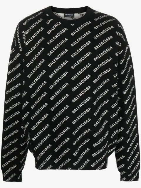 Balenciaga джемпер с логотипом вязки интарсия