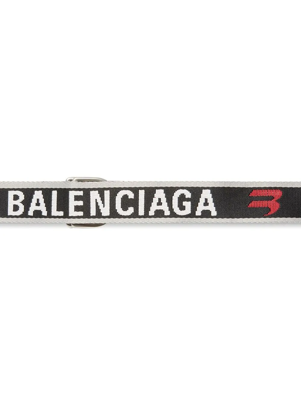 Shop Balenciaga D-ring Logo Skinny Belt In Grey