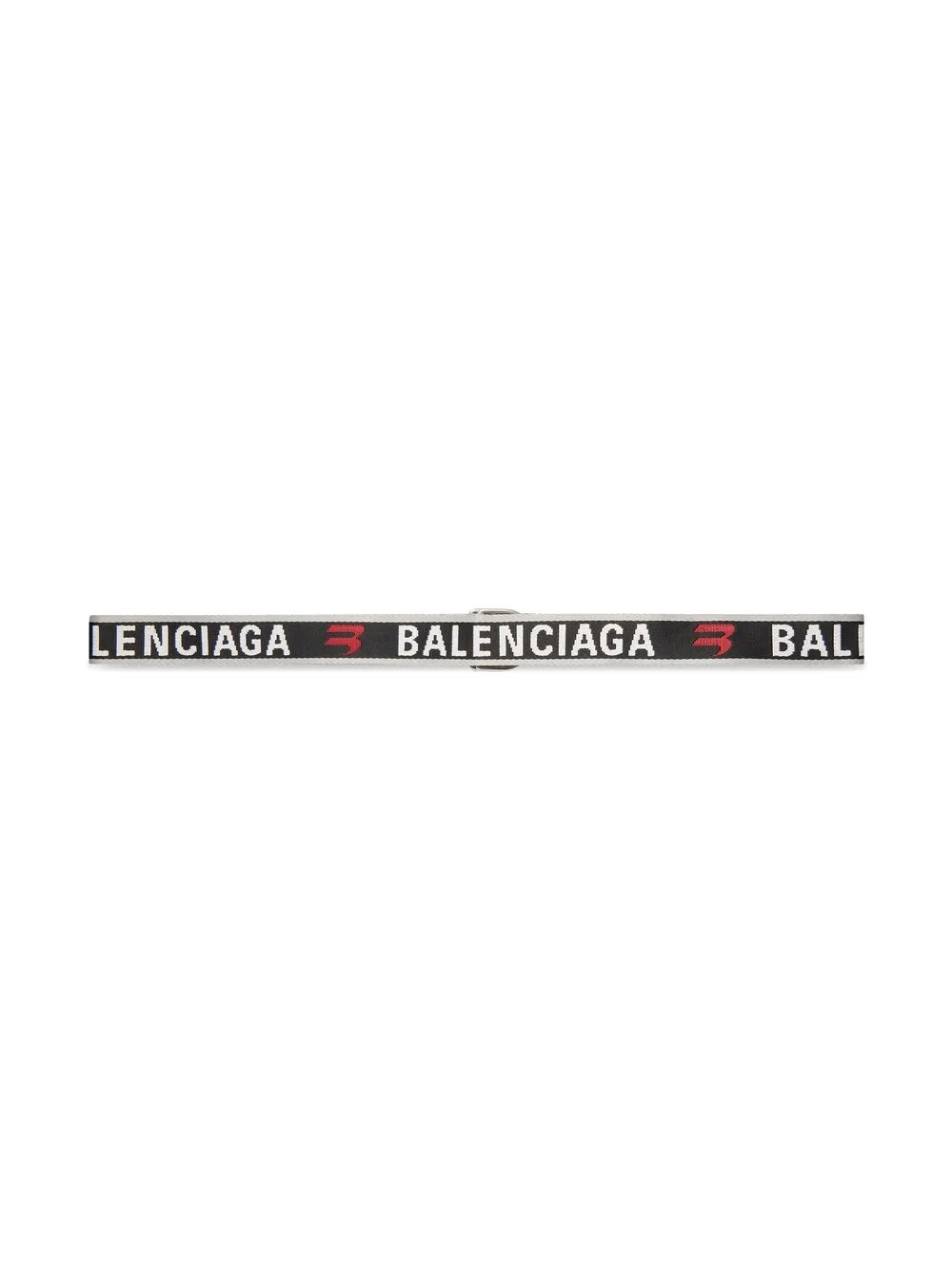 Shop Balenciaga D-ring Logo Skinny Belt In Grey