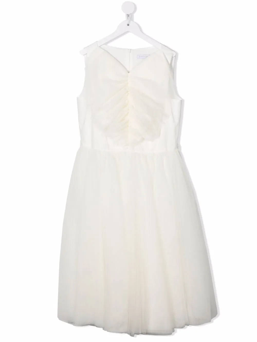 

Monnalisa TEEN ruched-detail tulle dress - Neutrals