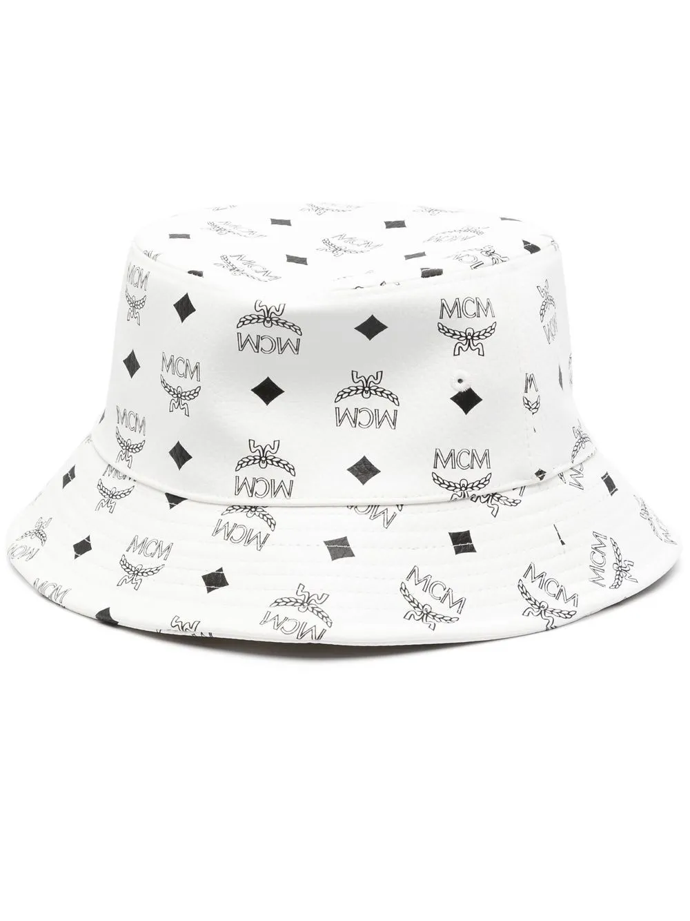 

MCM monogram-pattern bucket hat - White