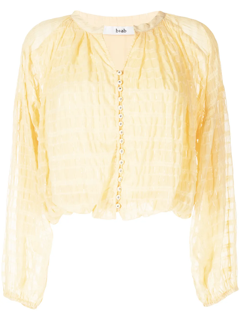 

b+ab blusa manga larga bordada - Amarillo