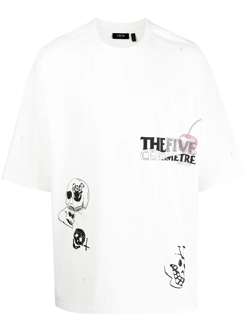 

FIVE CM playera con boceto estampado - Blanco