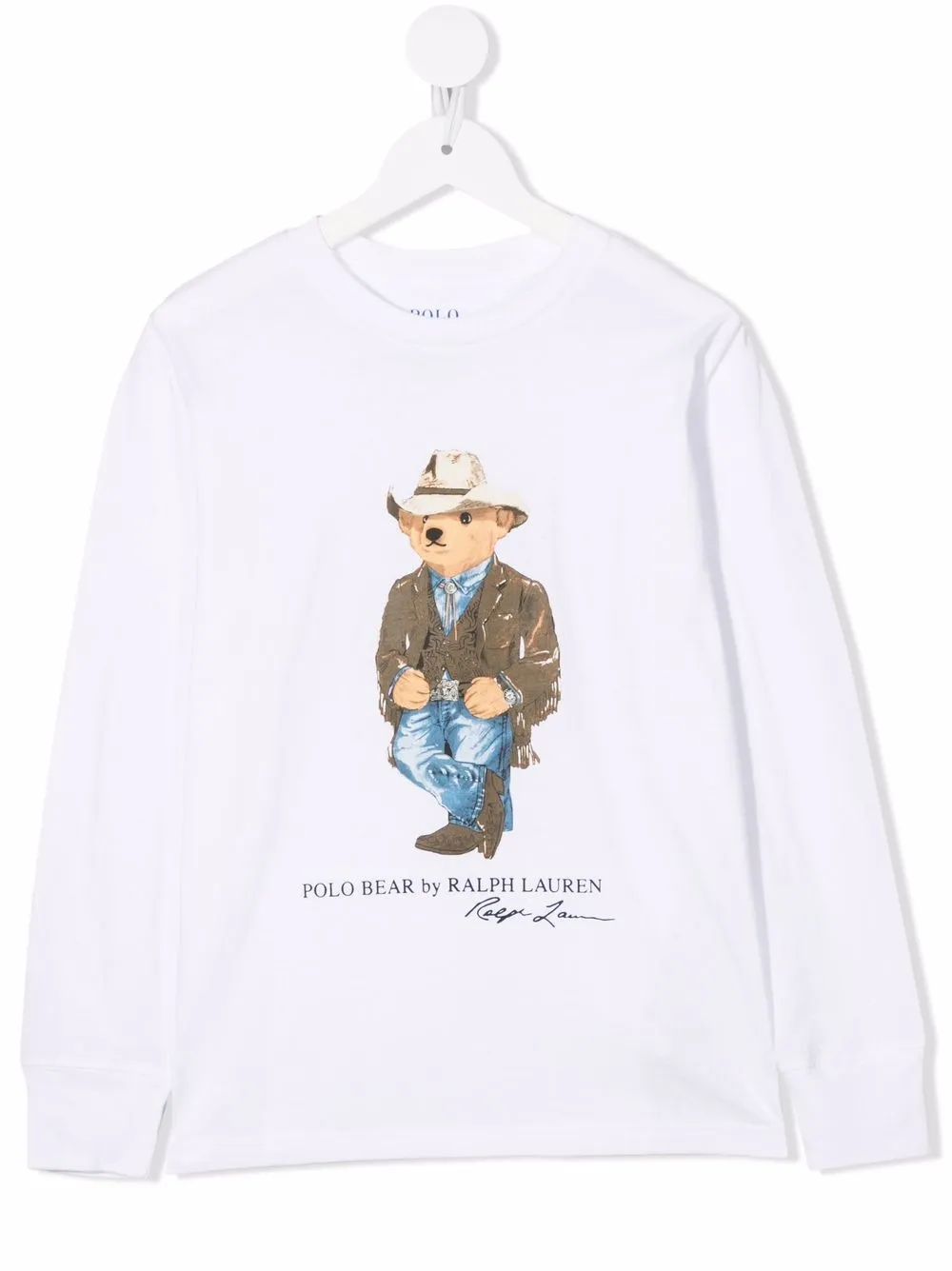 

Ralph Lauren Kids top manga larga con motivo Polo Bear - Blanco