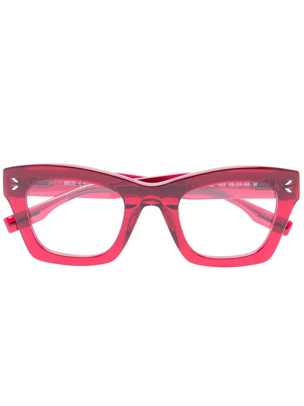 

MCQ cat-eye logo-print glasses - Red