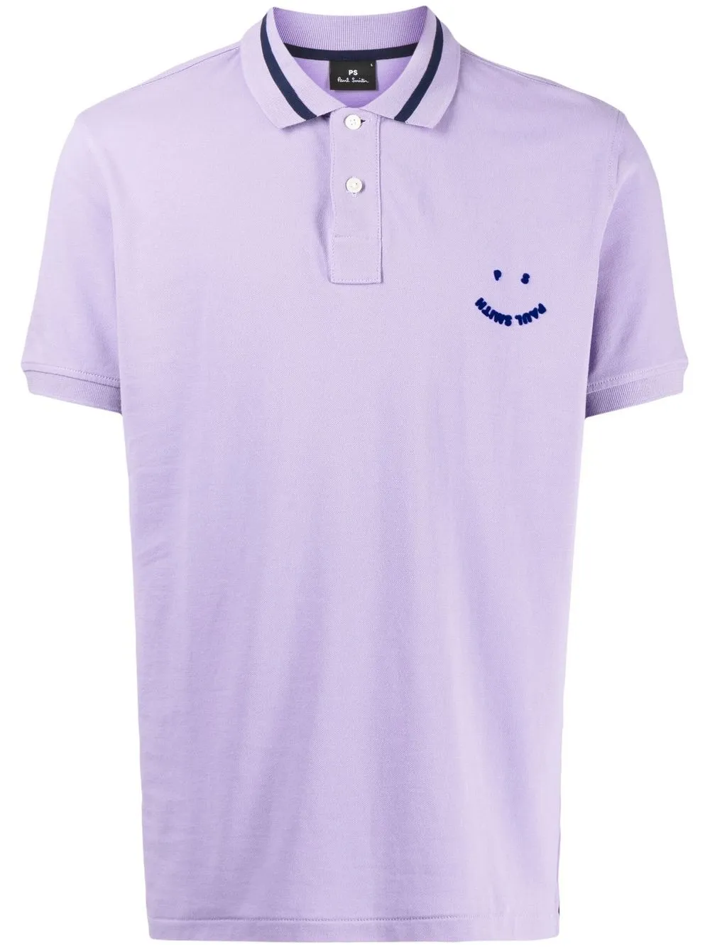 Ps By Paul Smith Smile Logo-print Organic Cotton Polo Shirt In Violett