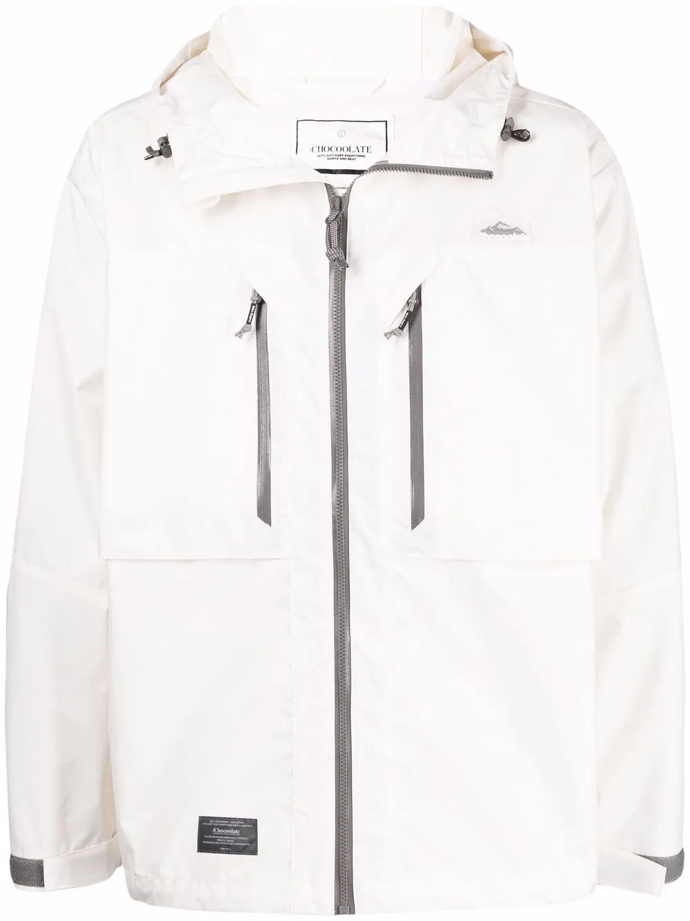 

CHOCOOLATE zip pocket hooded jacket - White