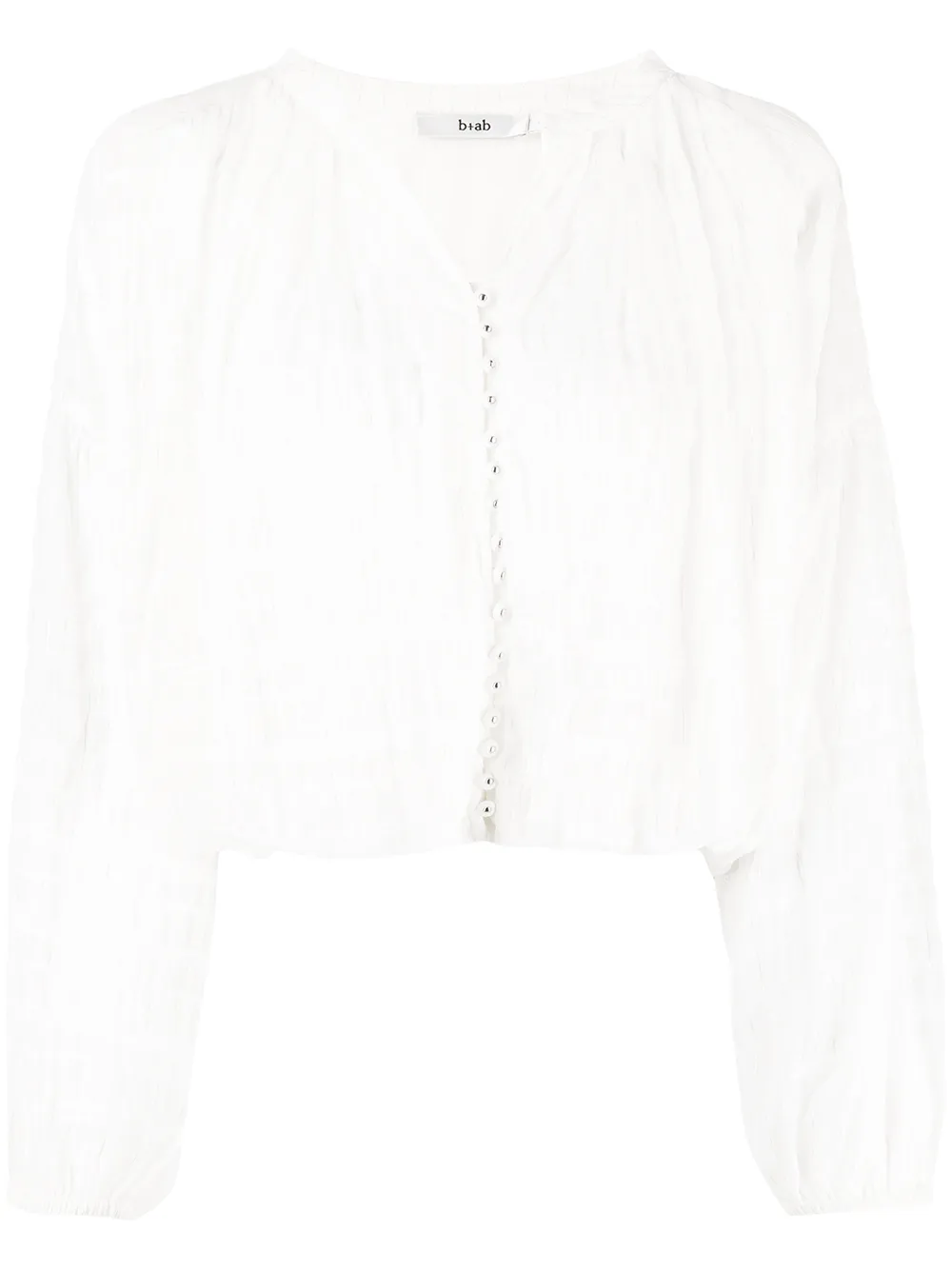 

b+ab long loose sleeve panelled shirt - White