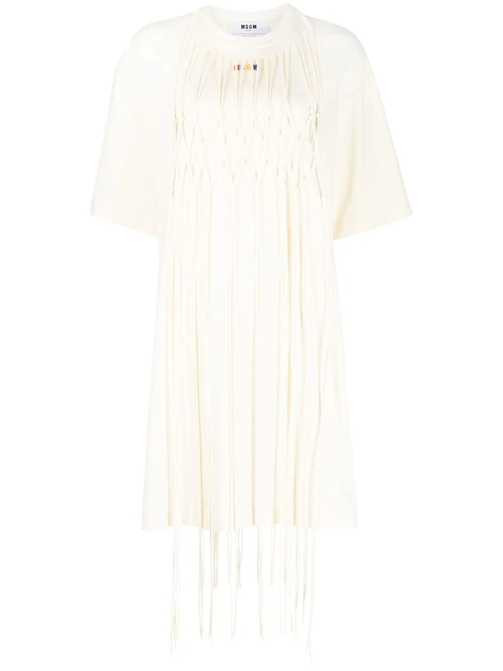 

MSGM vestido estilo playera con logo bordado - Blanco