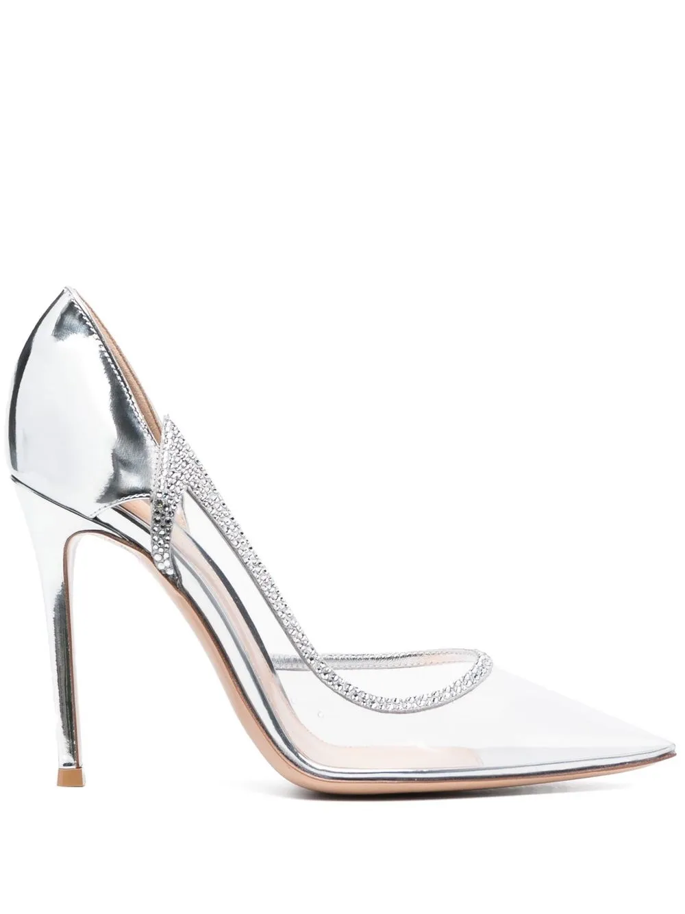 

Gianvito Rossi 100mm leather metallic pumps - Silver