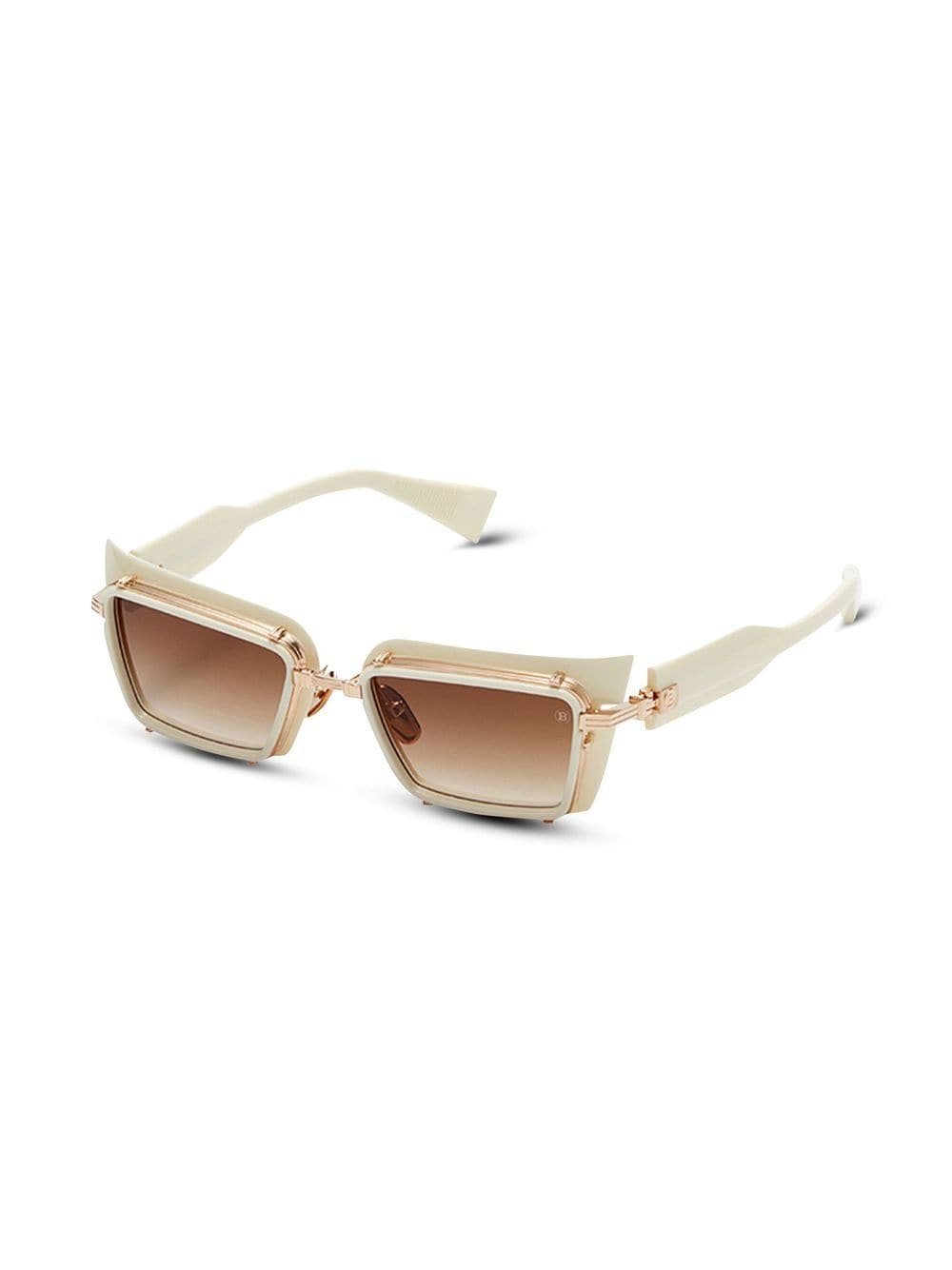 Shop Balmain Eyewear Square Tinted Sunglasses In Neutrals
